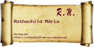 Rothschild Mária névjegykártya